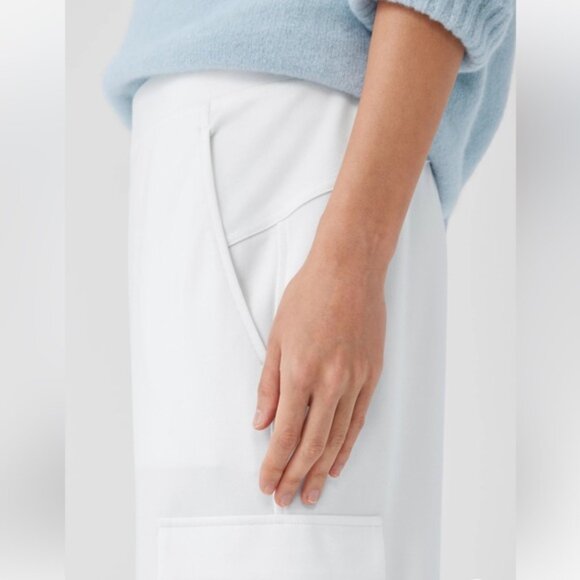 Eileen Fisher Washable Flex Ponte Cargo Lantern Pant in Color Ivory - Picture 4 of 6